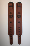 Brown Bondage Cuffs w/ Black Hardware