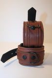 Brown Bondage Cuffs w/ Black Hardware