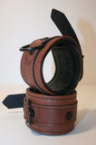 Brown Bondage Cuffs w/ Black Hardware