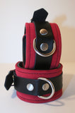 Red & Black Bondage Cuffs (Suede)