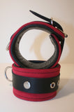 Red & Black Bondage Cuffs (Suede)