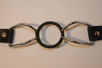 Metal Open Mouth Spider Gag - Leatherette Wrapped Standard Ring