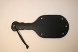 Black Imitation Leather Paddle w/ Rivets "Ping Pong"