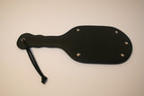 Black Imitation Leather Paddle w/ Rivets "Ping Pong"