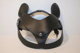 Leather Cat Masquerade Mask - Black