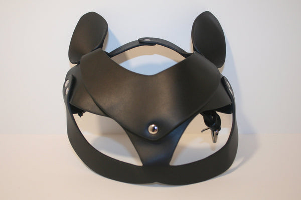 Leather Cat Masquerade Mask - Black