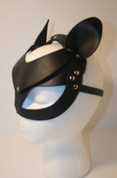 Leather Cat Masquerade Mask - Black