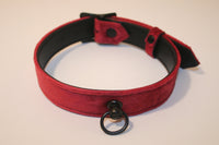 Leather Kitten Collar - Red Velvet