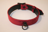 Leather Kitten Collar - Red Velvet