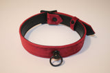 Leather Kitten Collar - Red Velvet