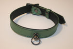 Leather Kitten Collar - Metallic Green