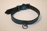 Leather Kitten Collar - Metallic Blue