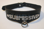 "SUBMISSIVE" Rhinestone Letter Bondage Collar