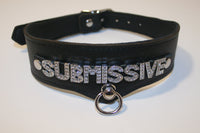 "SUBMISSIVE" Rhinestone Letter Bondage Collar