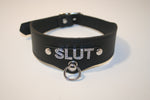 "SLUT" Rhinestone Letter Bondage Collar