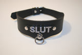 "SLUT" Rhinestone Letter Bondage Collar