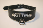 "KITTEN" Rhinestone Letter Bondage Collar