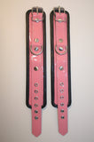 Pink & Black Bondage Cuffs (PVC)
