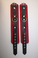 Red & Black Bondage Cuffs (Suede)