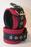 Red & Black Bondage Cuffs (Suede)