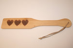 Bamboo Wood Paddle "Three Hearts"