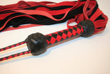 Suede Leather Flogger / 50 Falls / Red & Black