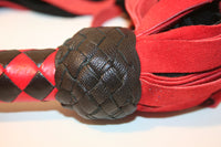 Suede Leather Flogger / 50 Falls / Red & Black