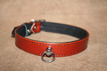 Locking Leather Kitten Collar - Brown