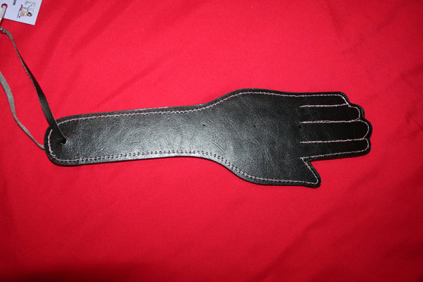 Black & Pink Imitation Leather Paddle "Hand"