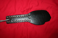 Black Imitation Leather Paddle w/ Rivets "Closed Hand"