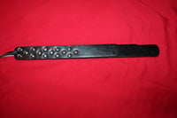 Black Imitation Leather 3-Tier Slapper w/ Riveted Handle