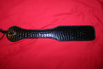 Black Imitation Leather Embossed Paddle "Crocodile"