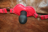 Suck on This - Padded Panel Silicone Penis Mouth Gag - Red