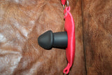 Suck on This - Padded Panel Silicone Penis Mouth Gag - Red