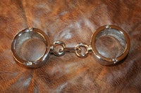 Heavy Bondage, Shiny Chromed Steel, Hex Key Locking, Connected Wrist Manacles - Small/Medium