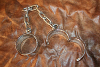 Heavy Bondage, Shiny Chromed Steel, Hex Key Locking, Connected Ankle Shackles