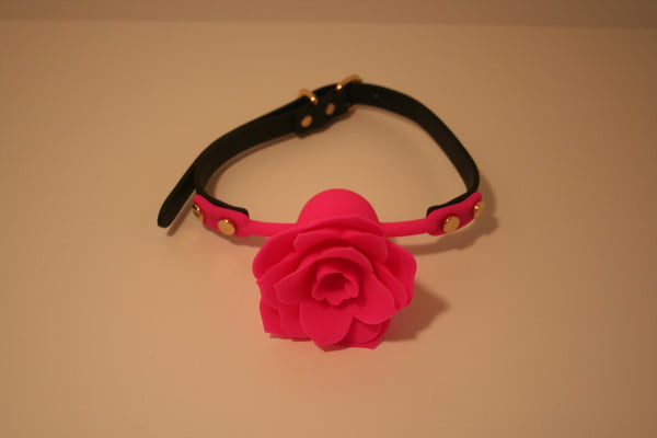 Silent Flower Breather Ball Gag - Silicone Ball Gag with Pink Flower