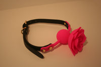 Silent Flower Breather Ball Gag - Silicone Ball Gag with Pink Flower