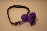 Silent Flower Breather Ball Gag - Silicone Ball Gag with Purple Flower