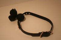 Silent Flower Breather Ball Gag - Silicone Ball Gag with Black Flower