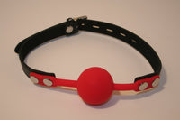 Locking Silicone Comfort Ball Gag - Red