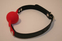 Locking Silicone Comfort Ball Gag - Red