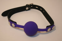 Locking Silicone Comfort Ball Gag - Purple