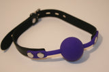 Locking Silicone Comfort Ball Gag - Purple