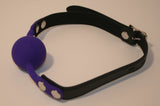 Locking Silicone Comfort Ball Gag - Purple